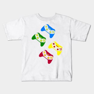 Multi-color Gamer Controller Kids T-Shirt